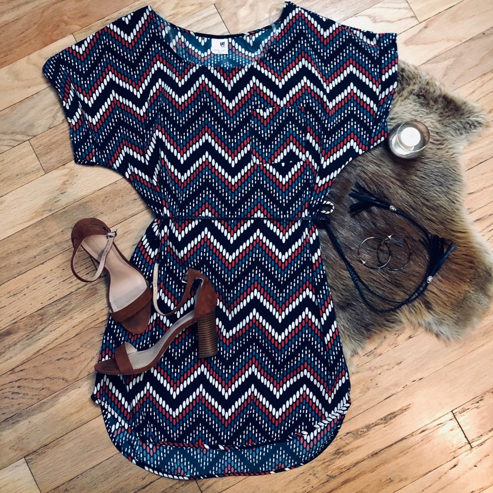 Belted shirt dress